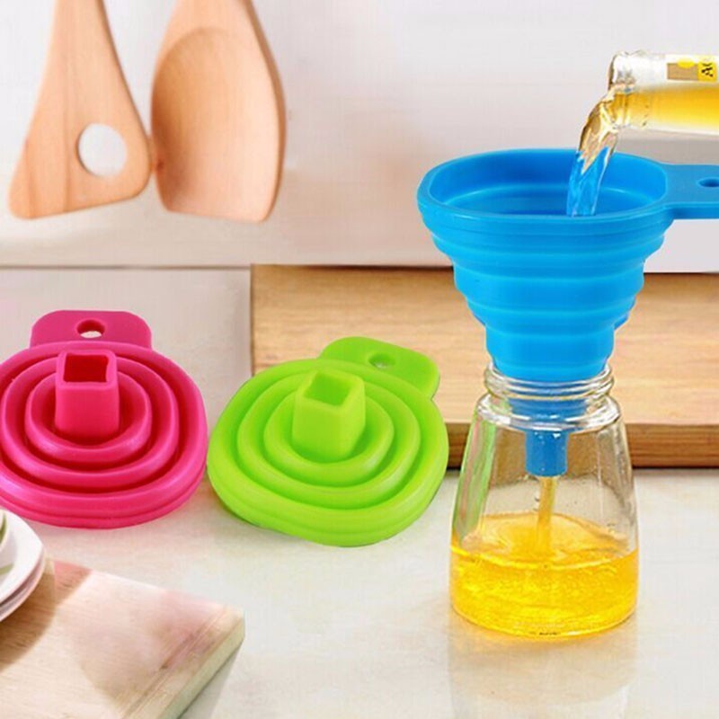 Corong Minyak / Corong Silikon Lipat Flexible / Corong Botol / Corong Serbaguna / Corong Minyak Praktis Anti Tumpah Tidak Lengket Mudah Dicuci