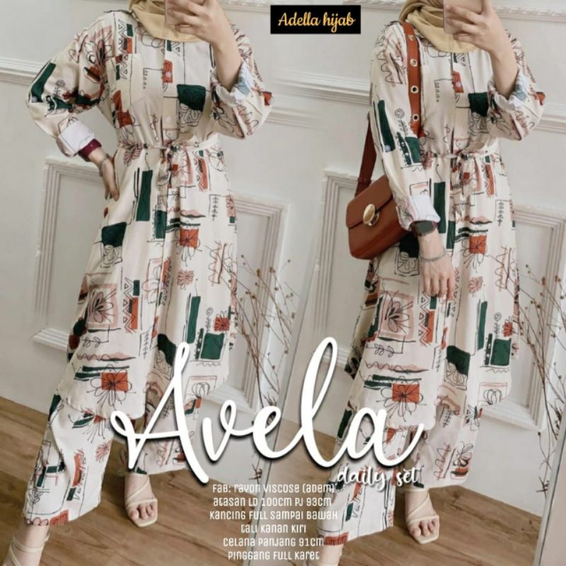 avela daily set syari dengan tunik panjang