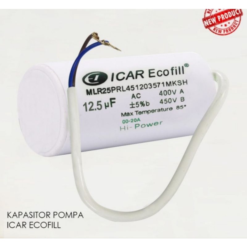 kapasitor pompa air icar 8uf 10uf 12,5uf