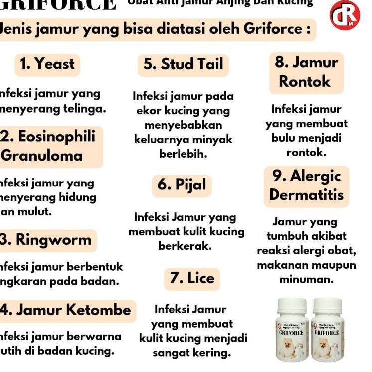 ✭ Obat Jamur Anjing Kucing Kitten Griforce Anti Jamur Ringworm Parasit Kulit Berkerak Alergi Dermati