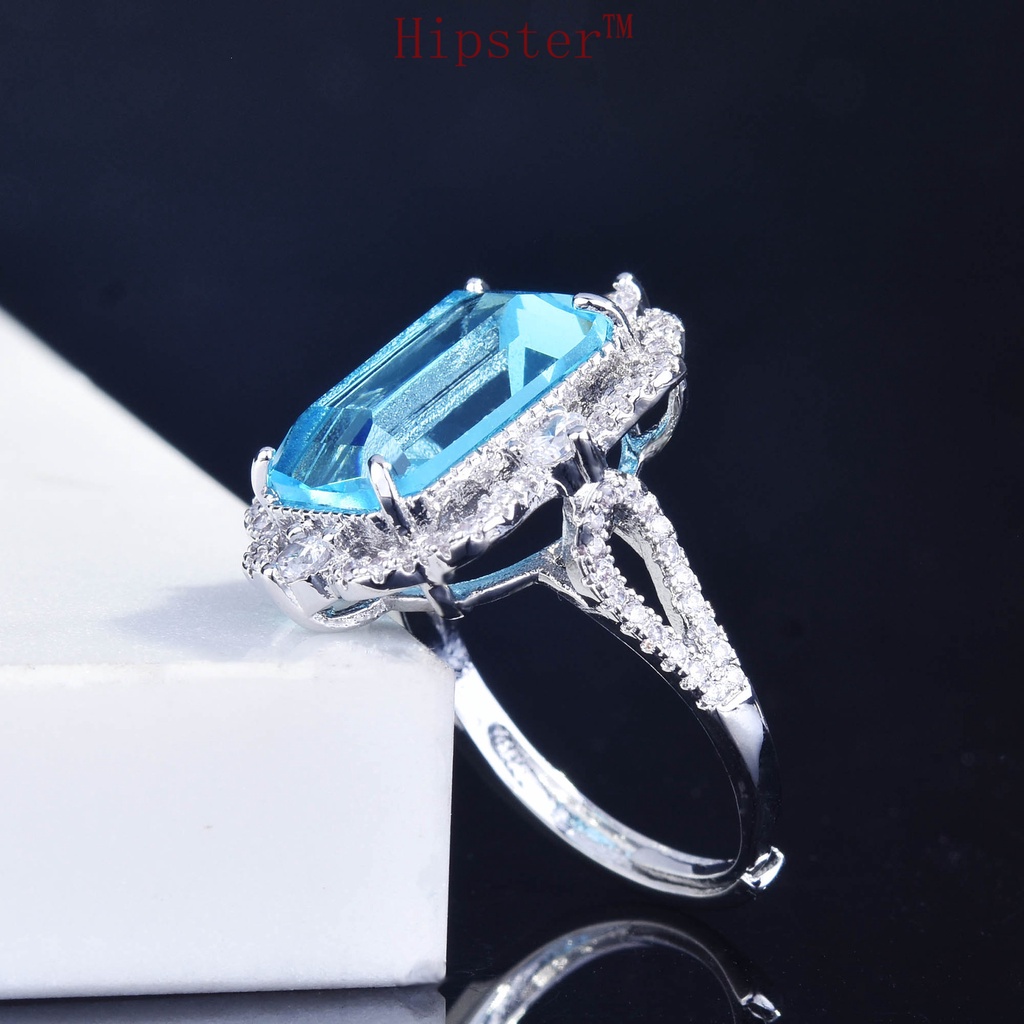 Ocean Blue Topaz Open Ring