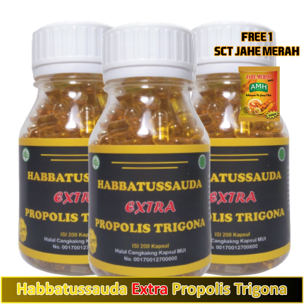 Habbatussauda Extra Propolis Trigona 200 Kapsul Extra 1 jahe sct