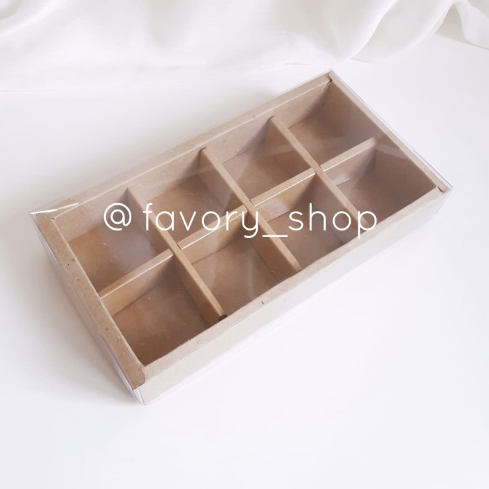 

Box Sekat 11,5x21,5 Brown Kraft /Kemasan Kue Mini Nastar Coklat (5pcs)