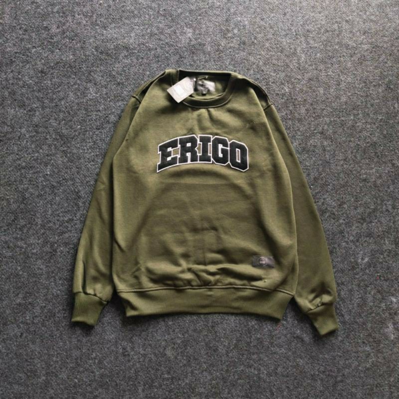 CrewNeck Erigo Bordir Aplikasi Pria Wanita Sweater Erigo Bordir