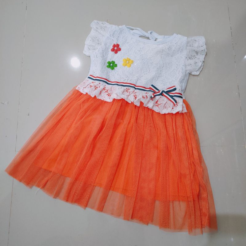 Dress anak cewek 1 2 3 4 tahun baju anak perempuan pakaian tutu tile dress mutiara 3 tiga