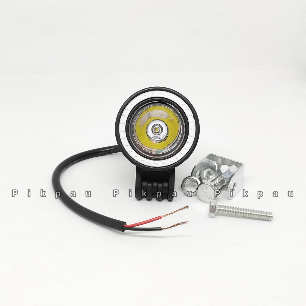Lampu Tembak Sorot Motor LED 1 Mata Senja Merah 3 Mode Lampu Utama Motor