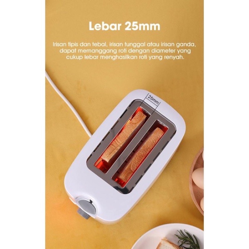 SAMONO SW-TW750 750W Toaster Pemanggang Roti Listrik Bread Toaster 7 Tingkat Panas 2 Sisi