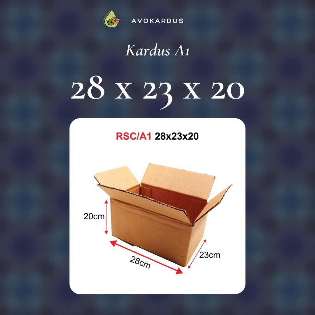 

Kardus / Box / Karton / Packing / Packaging / Kotak / Dus RSC / A1 – 28 x 23 x 20 B-Flute