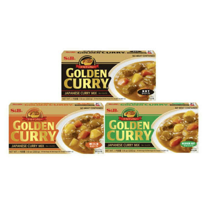 GOLDEN CURRY S&amp;B Mix Hot Medium Mild 220 g