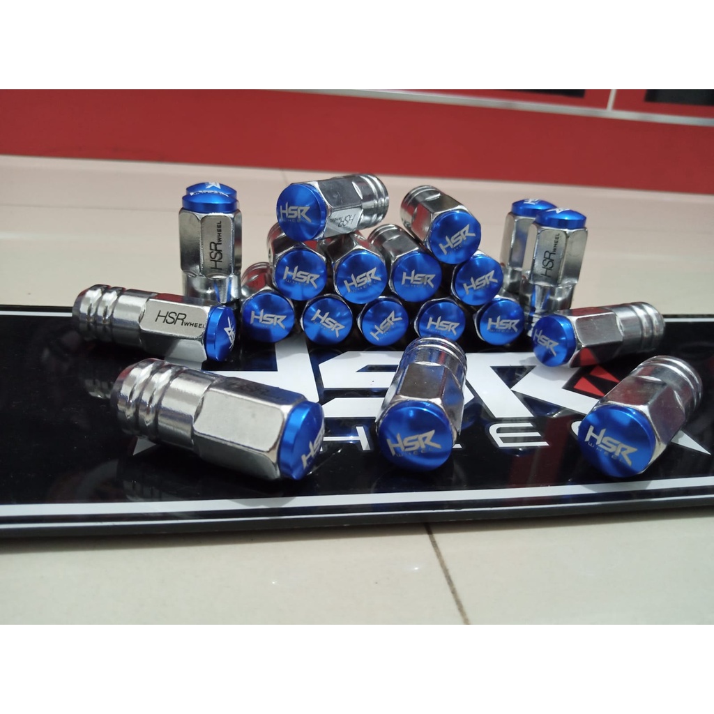 JUAL MUR BAUT RODA VARIASI HSR WARNA BLUE UKURAN 1,25 BUAT MOBIL ERTIGA SERENA GRAND LIVINA X-TRAIL 