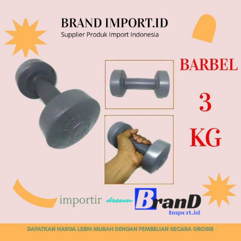 (MAINANKYU) bending Barbel PVC 3kg pemberat tubuh