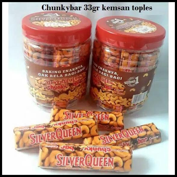 

Silverqueen Chunky Bar 33 Gram (12 Pc) Kemasan Toples