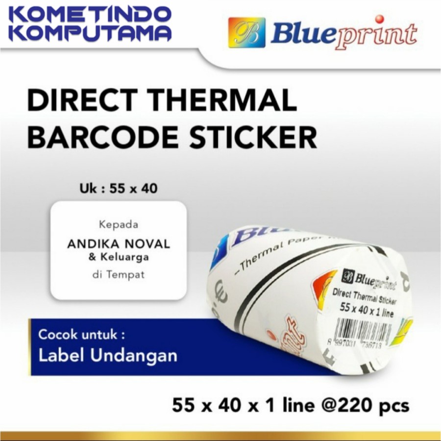 55x40x1 Line isi 220 Direct Thermal Sticker BLUEPRINT 55x40x1 Line isi 220 / Label Stiker