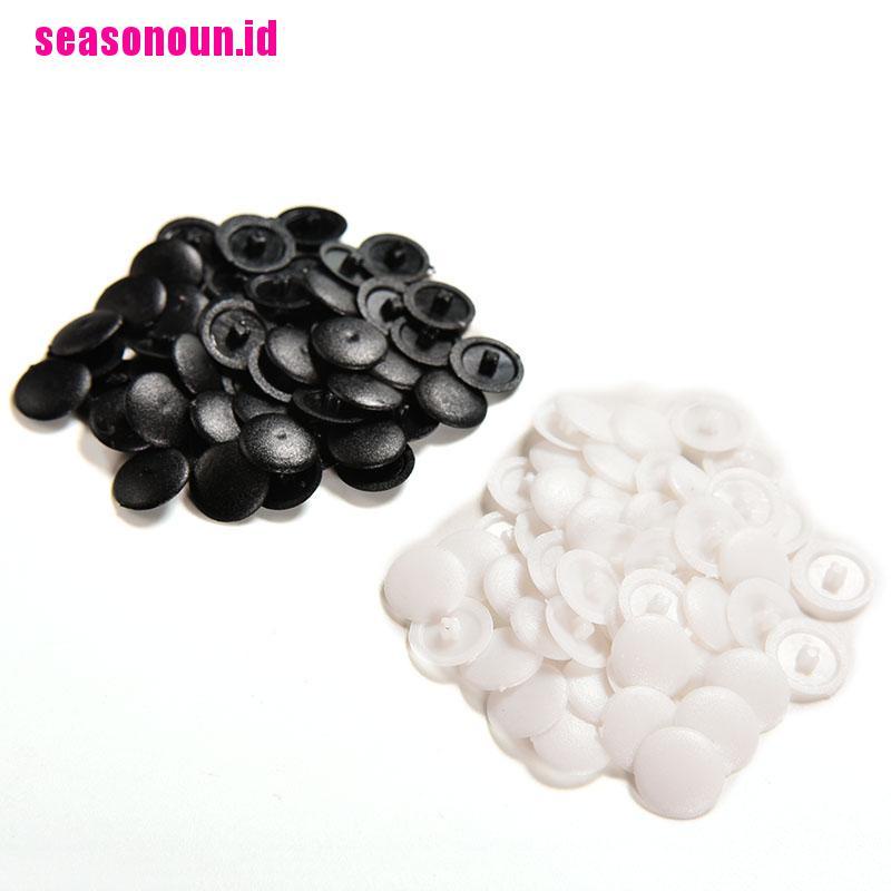 50 / 200x Tutup Sekrup Bahan Plastik Warna Hitam Putih