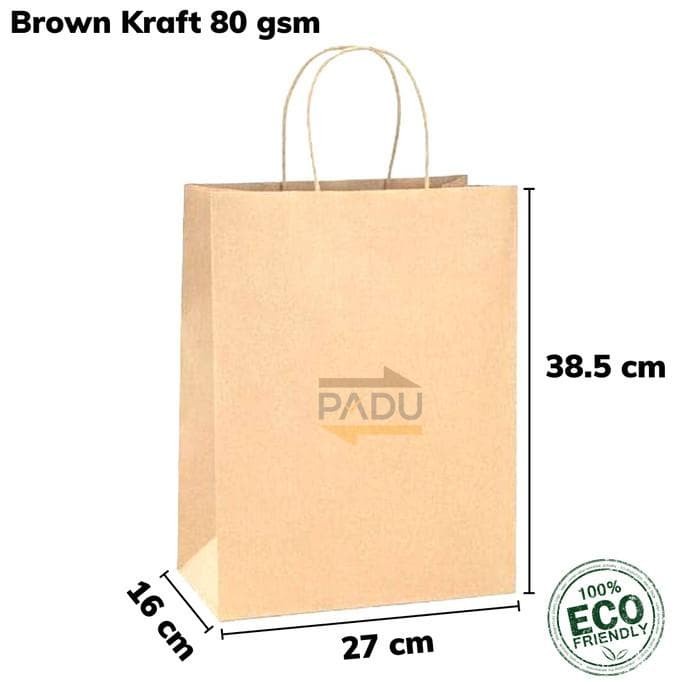 

✨ BISA COD ✨ Best Seller Grocery Bag + Tali 27X16X38.5 Cm - Sos Paper Bag / Kantong