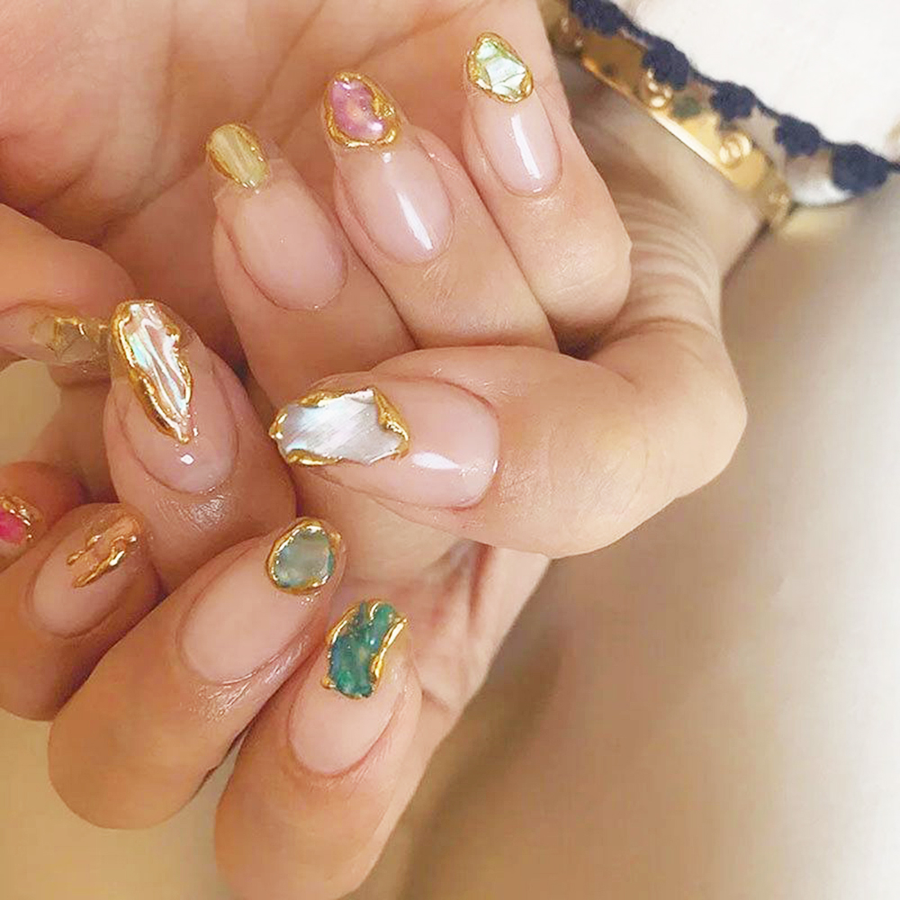 Irisan Serpihan Kerang Abalone Mutiara Shiny 3d Untuk Dekorasi Nail Art