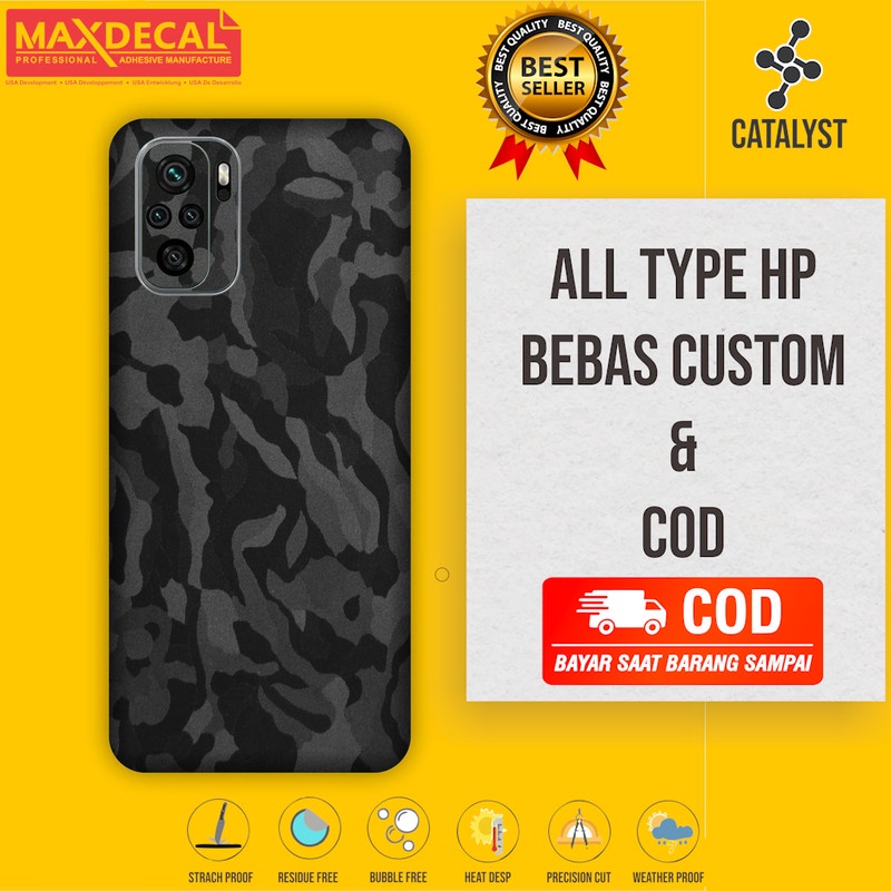 Garskin Redmi Note 10 Note 10S Fullbody Kode Camo - Bisa Custom - Skin Case