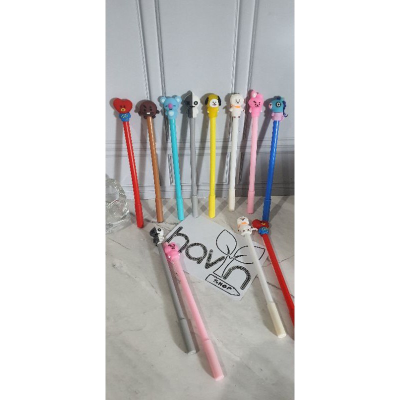 (12pc) pen bisa hapus/pen gel hapus/erasable pen/pen hapus lucu fancy-BTS / Bt-21