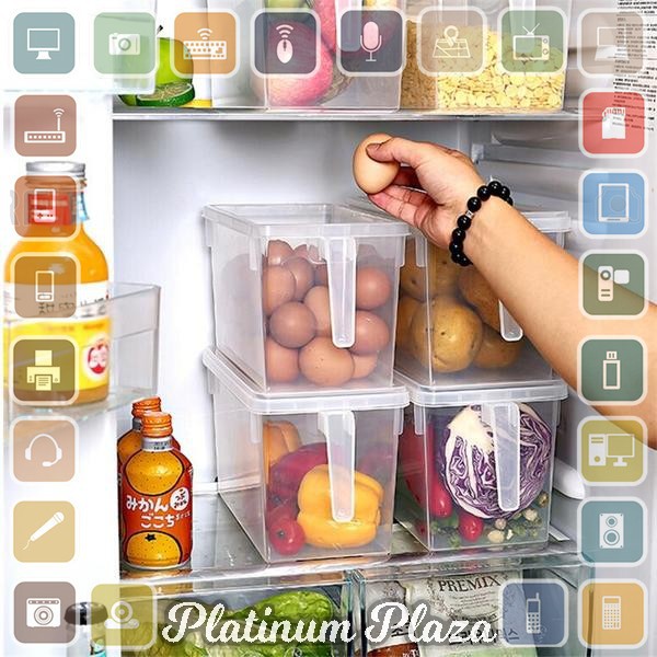 Strongwell Kotak Kontainer Makanan Kulkas Kitchen Storage Food Box 31x15.6x13CM`24DJLY-- Transparent