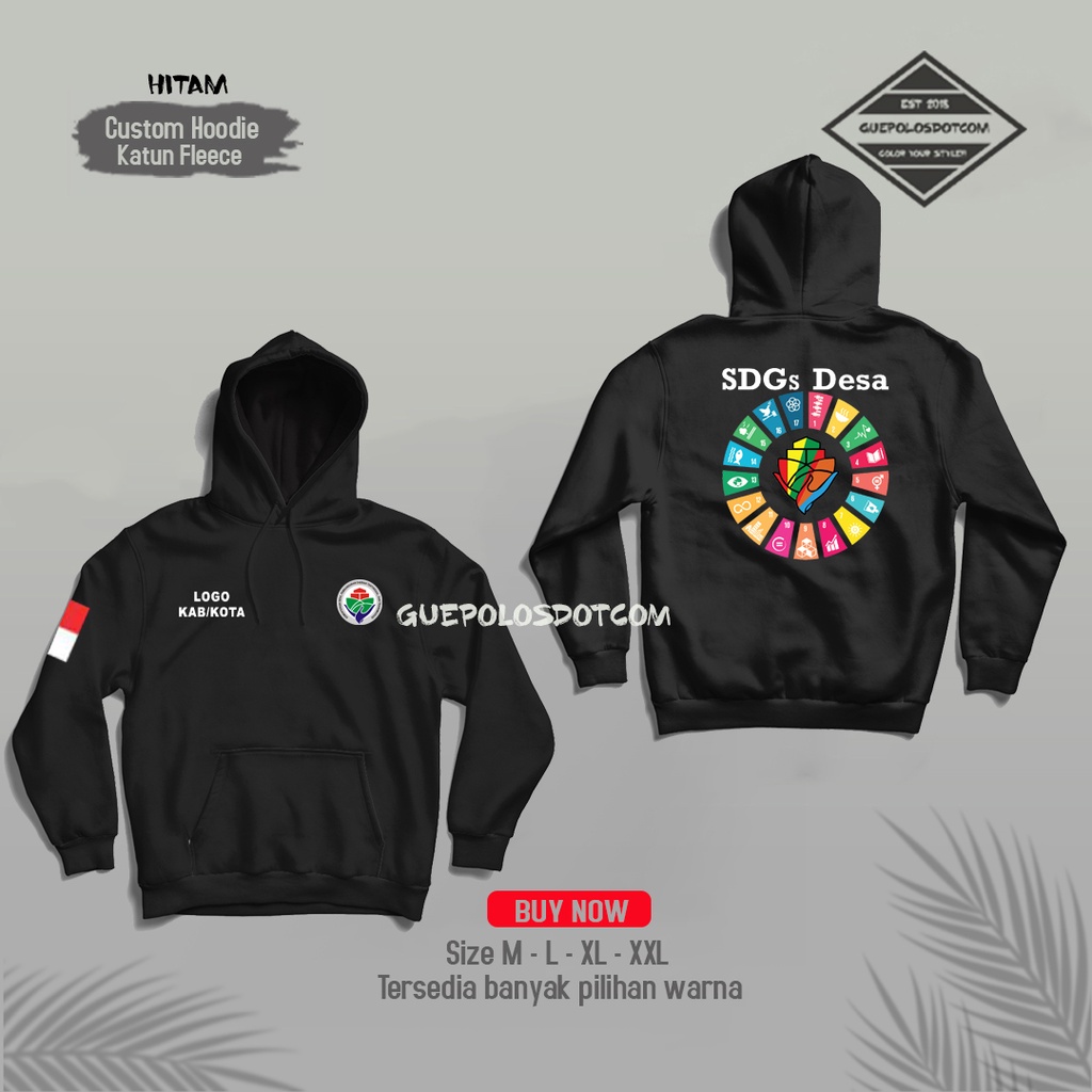 HOODIE JAKET RESLETING SDGs DESA + FREE CUSTOME LOGO DAN NAMA DESA