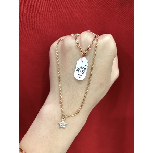 kalung anak rantai nori liontin bintang emas asli 375/8k