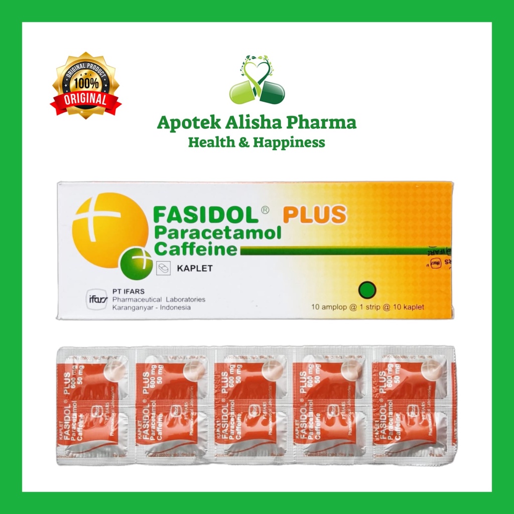 Fasidol Plus Tablet(Strip 10tablet)-Obat Sakit Kepala/Pusing/Migrain/Panas/Demam/Pasidol Plus Tablet