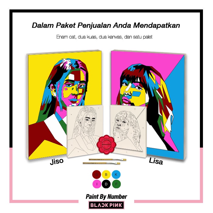 

DIY Paint By Number Black Pink Lisa Jiso 20x30 cm
