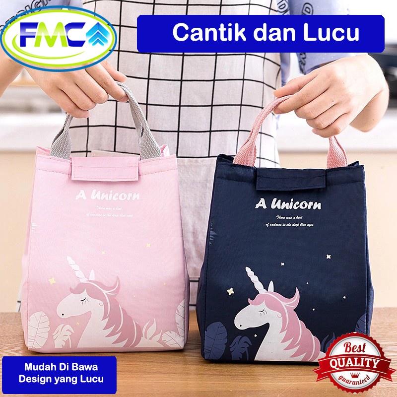 Tas Bekal Makanan Anak Dewasa Lunch Bag Besar Tahan Panas Karakter Lucu Unicorn Murah Kotak Tempat Penyimpanan Peralatan Makan Coller Bag