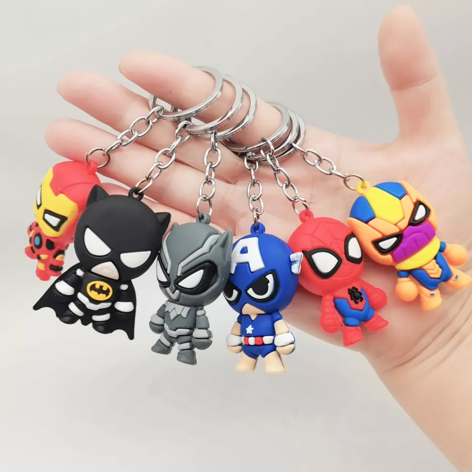 GANTUNGAN KUNCI MARVEL AVENGER // Ganci Karakter Spiderman Iron Man Captain America Batman Black Panther Thanos Unik Lucu | Gantungan tas | Souvenir Murah | Keychain | COD