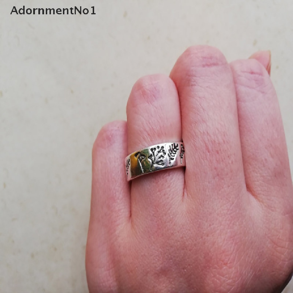 (AdornmentNo1) Cincin Gaya Vintage Bohemia Motif Ukiran Bunga Daisy Untuk Perhiasan Wanita