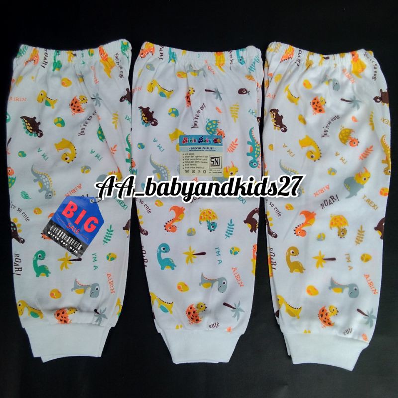 3PC AIRIN CELANA BAYI PANJANG NEWBORN MOTIF PRINT LEMBUT DAN SNI