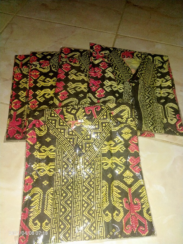 Murah Batik Kemeja Hem Pria Motif Kembang Gede Hitam Kemeja Seragam Pekalongan Alkhalis