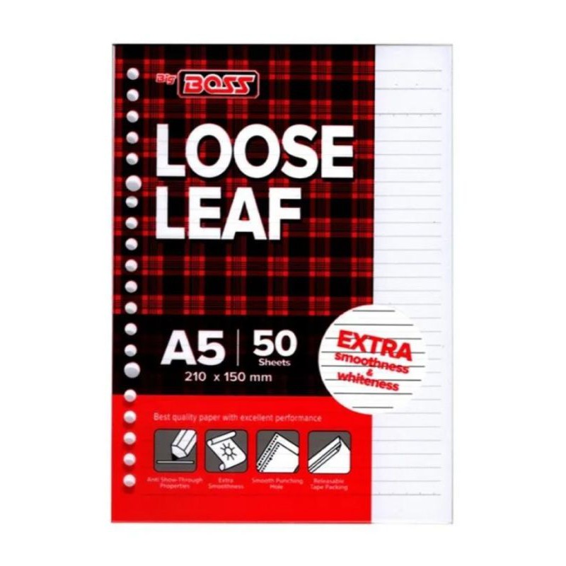

LOOSE LEAF KERTAS FILE GARIS A5 50 LEMBAR