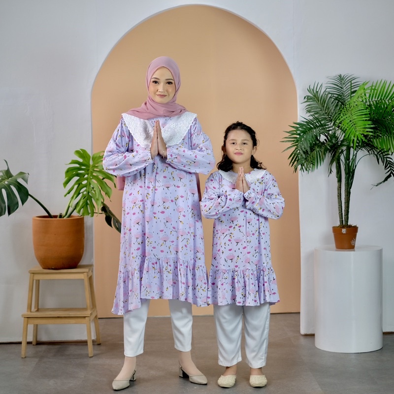 TUNIK COUPLE MOMS N KIDS TUNIK RENDA GUZEL LACE