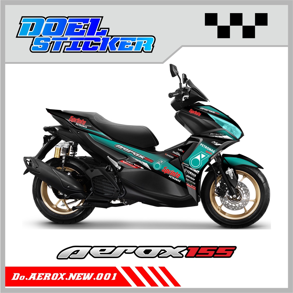 STRIPING AEROX 155 NEW - STICKER SEMI FULL VARIASI YAMAHA AEROX 155 NEW PETRONAS 001