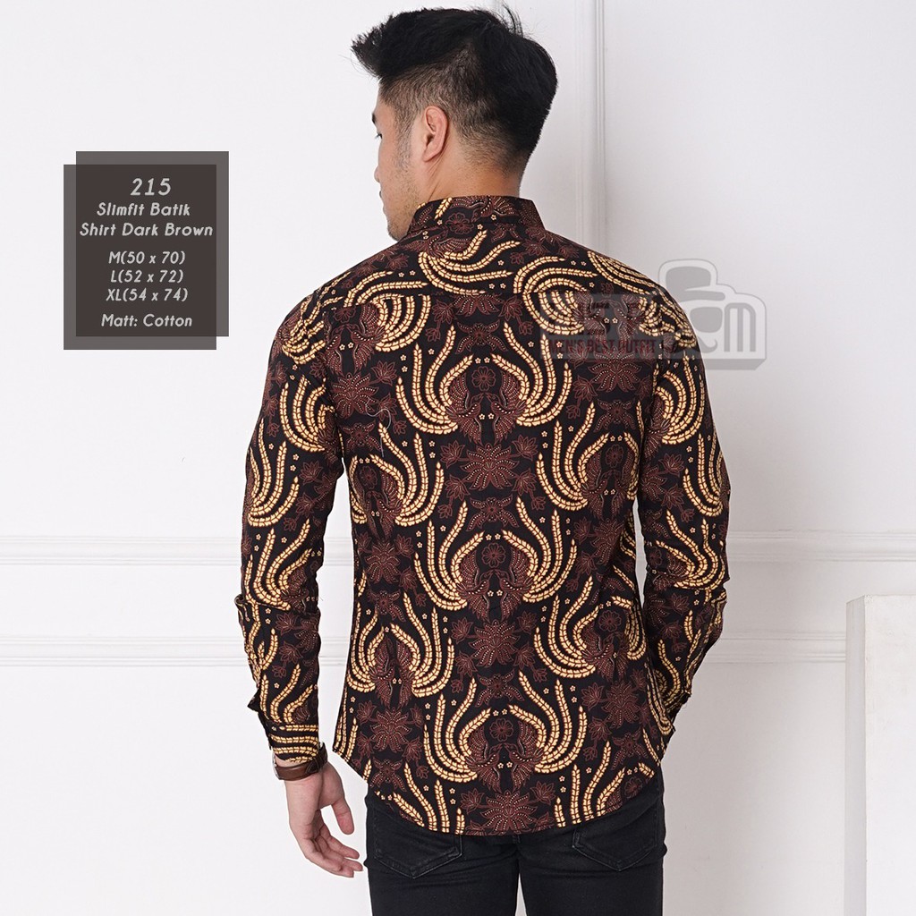 HSRM - Kemeja Batik Pria Lengan Panjang Kemeja Batik Modern Hem Batik Pria Slimfit 215 216