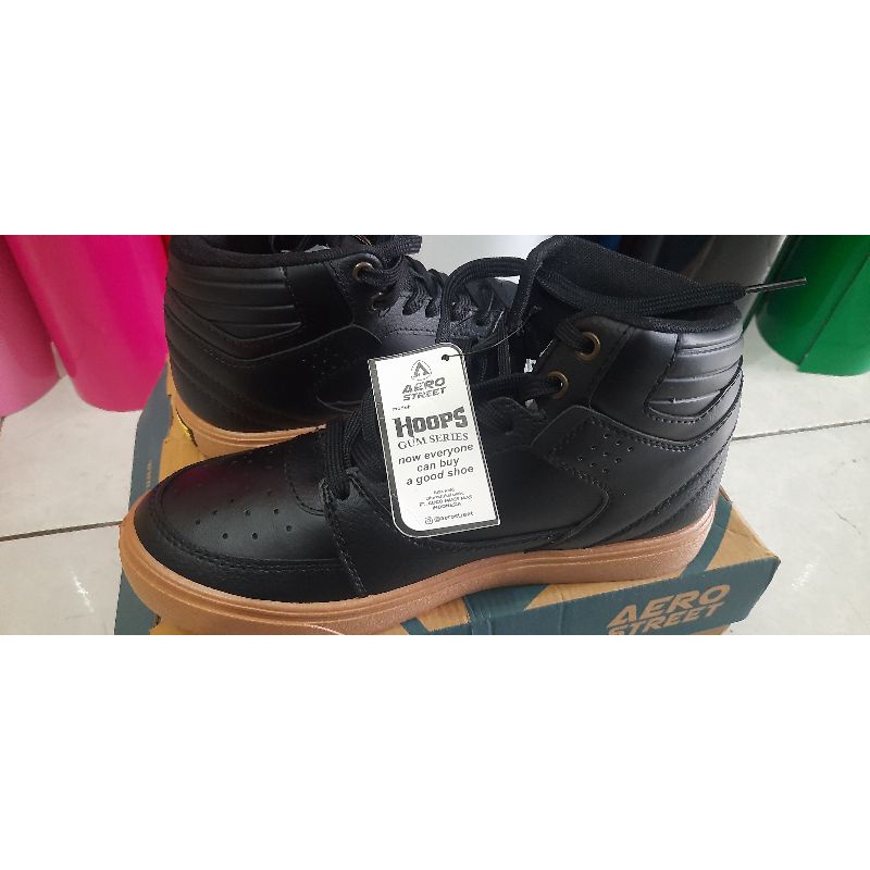 Sepatu Aero street hoops high gum warna hitam new ori