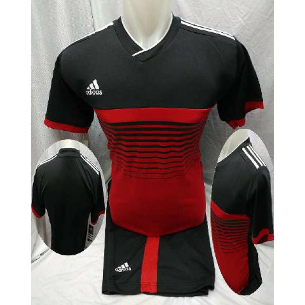 Unik Jersey Setelan Futsal   Sepakbola Adidas J00062   Hitam Merah Diskon