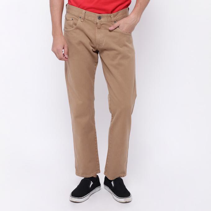 New Product Edwin Celana Jeans Reguler Fit Pria Panjang Coklat Muda 506-72-Khaky Free Ongkir