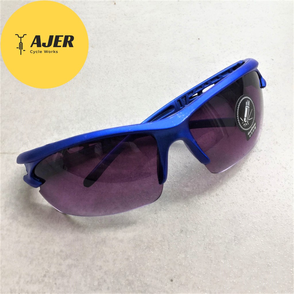 Kacamata hitam sepeda olahraga outdoor hiking Lensa UV transparan lensa kuning ungu