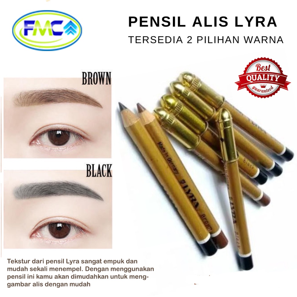 Pensil Alis Original Warna Hitam Coklat Gold Lyra Asli Premium Eyebrow Pencil Liner Murah