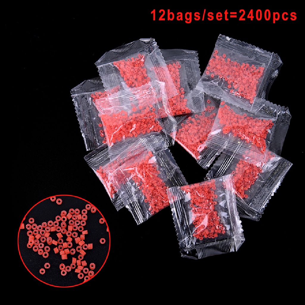 Aatrillioncatalpa 12 Kantong / set = 2400pcs Karet Gelang Umpan Pancing Cacing Darah Warna Merah