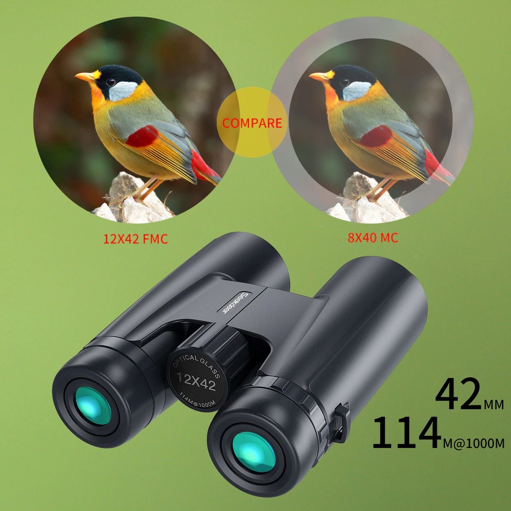 TEROPONG BERBURU HD 12X42 JARAKJAUH WATERPROOF / TEROPONG TELESKOP BERBURU BINOCULAR ZOOM 12X42 COMPACT