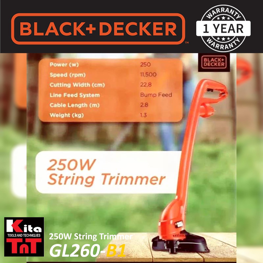 Jual BLACK + DECKER - Mesin Potong Rumput 250W String Trimmer - GL260 ...