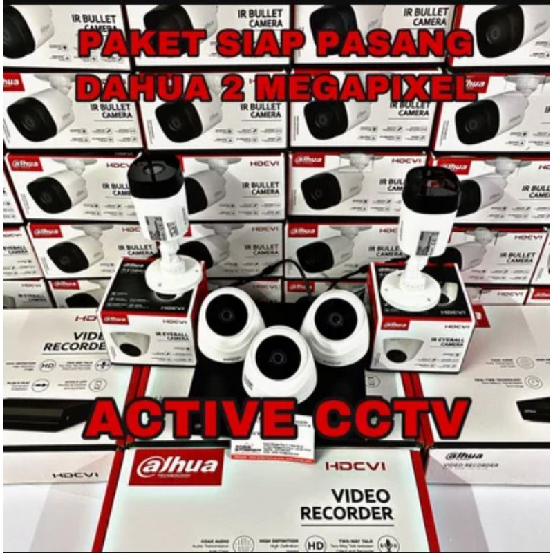 PAKET KAMERA CCTV DAHUA 2MP 5 CAMERA 8 CH CHANNEL 1080p FULL HD KOMPLIT SIAP PASANG 8ch 8channel