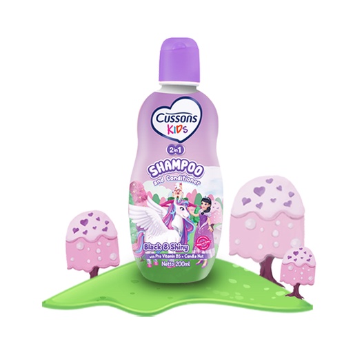 Cussons Kids Purple Unicorn 2 in 1 Shampoo and Conditioner 200ml