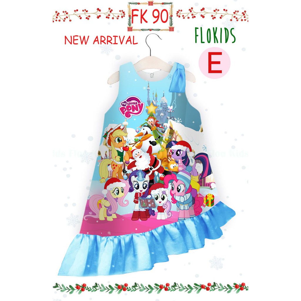 Dress Anak Natal Poni Rayakan Natal Bersama Biru