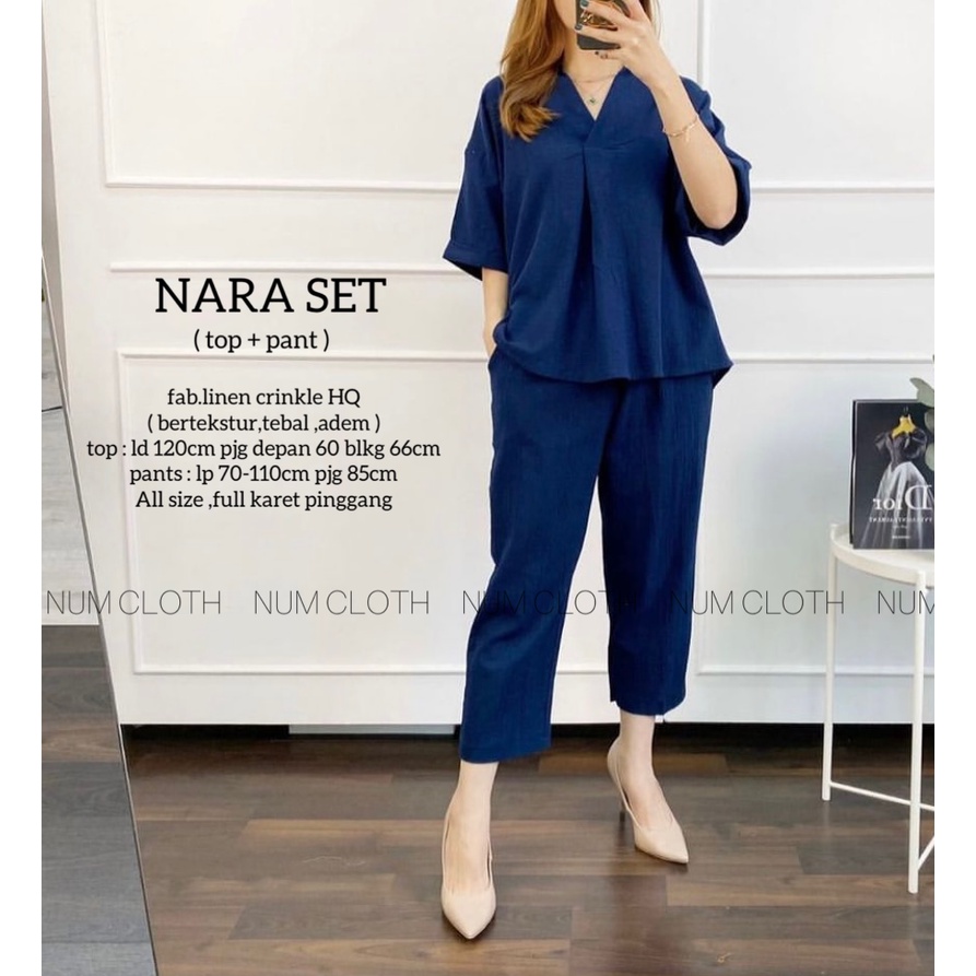 Nara set linen crinkel one set