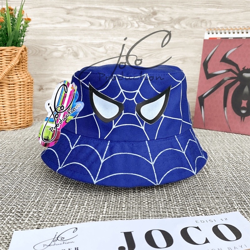 Topi Bucket anak laki laki Bucket Anak Sablon Karakter Spiderman Bucket Anak Full Print