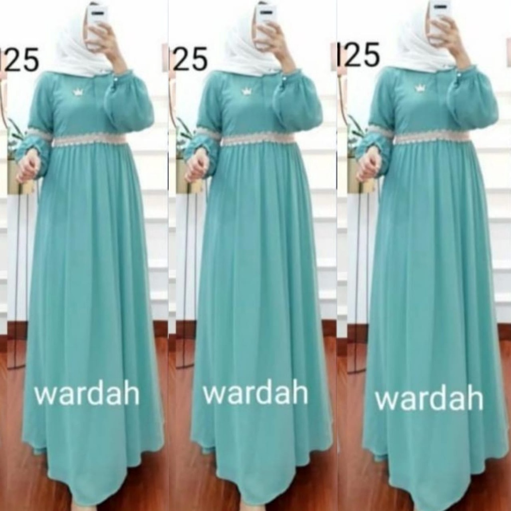 Kayana maxi ceruty renda /gamis ceruty bebydoll renda impor terbaru/gamis syarii terbaru